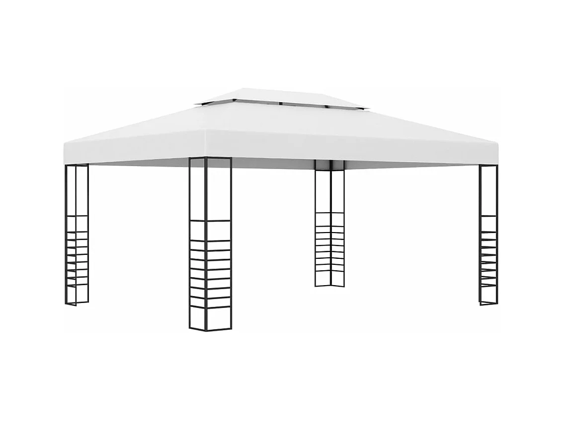 Tuinprieel 4x3x2,7 m gepoedercoat staal wit