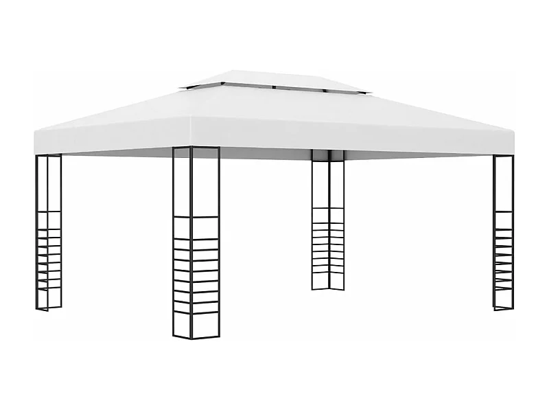 Chapiteau de jardin Acier enduit de poudre 4x3x2,7 m Blanc