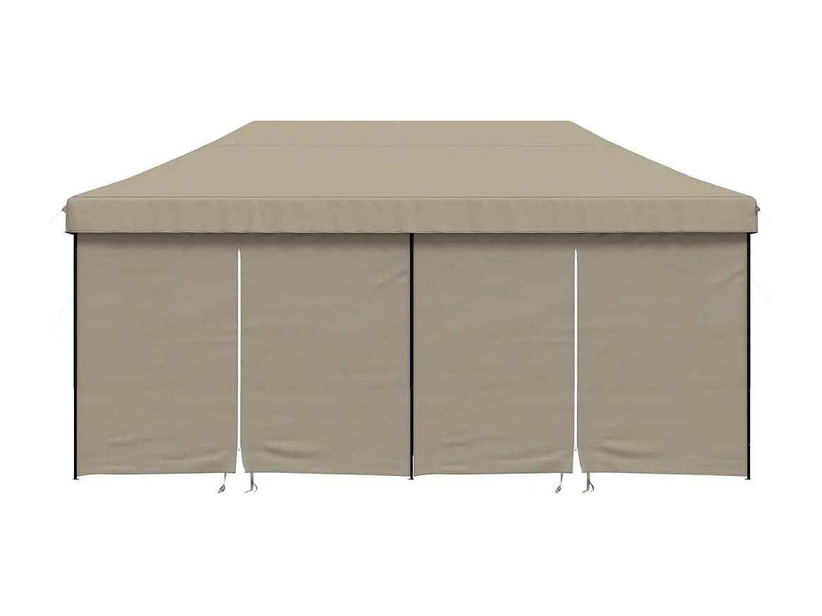 Tente de réception pliable escamotable 4 parois latérales taupe