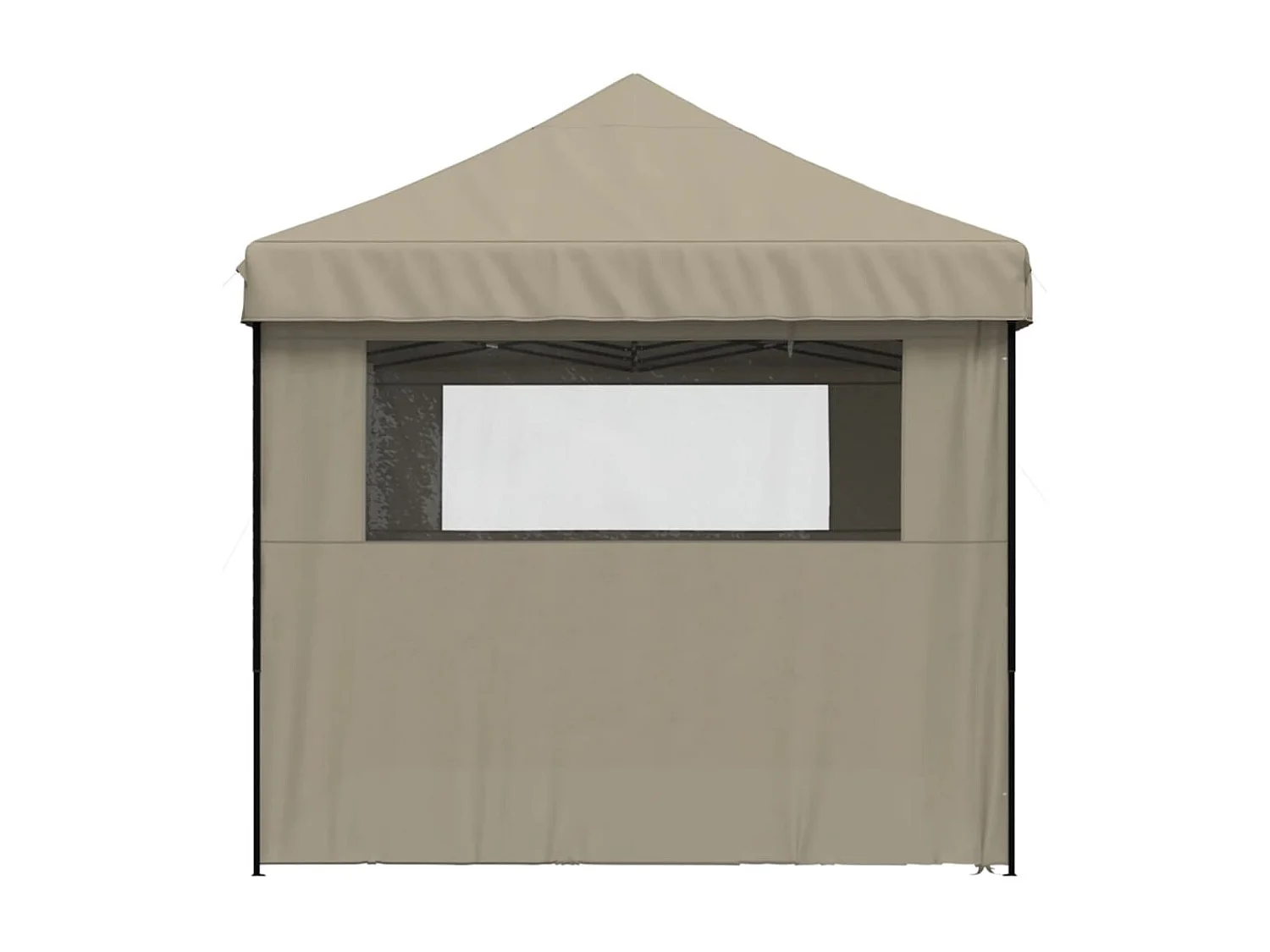 Tente de réception pliable escamotable 4 parois latérales taupe