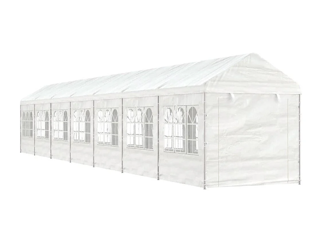 Belvédère avec toit blanc 15,61x2,28x2,69 m polyéthylène