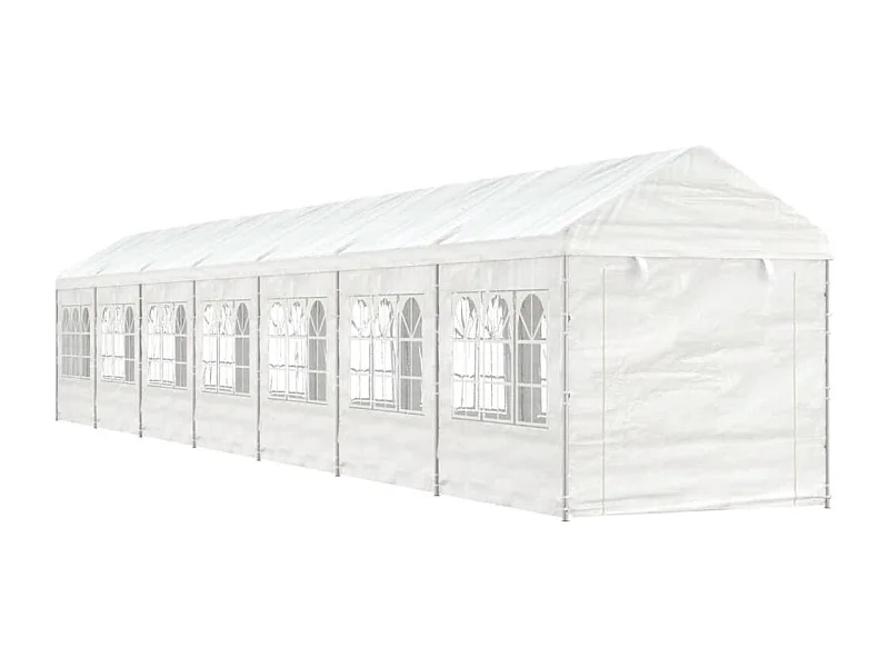 Belvédère avec toit blanc 15,61x2,28x2,69 m polyéthylène