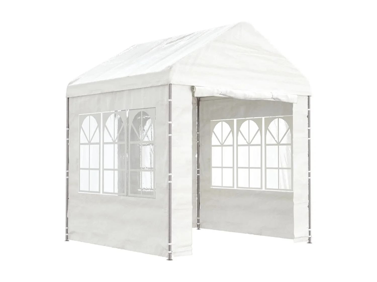 Gazebo com telhado 2,28x2,23x2,69 m polietileno branco