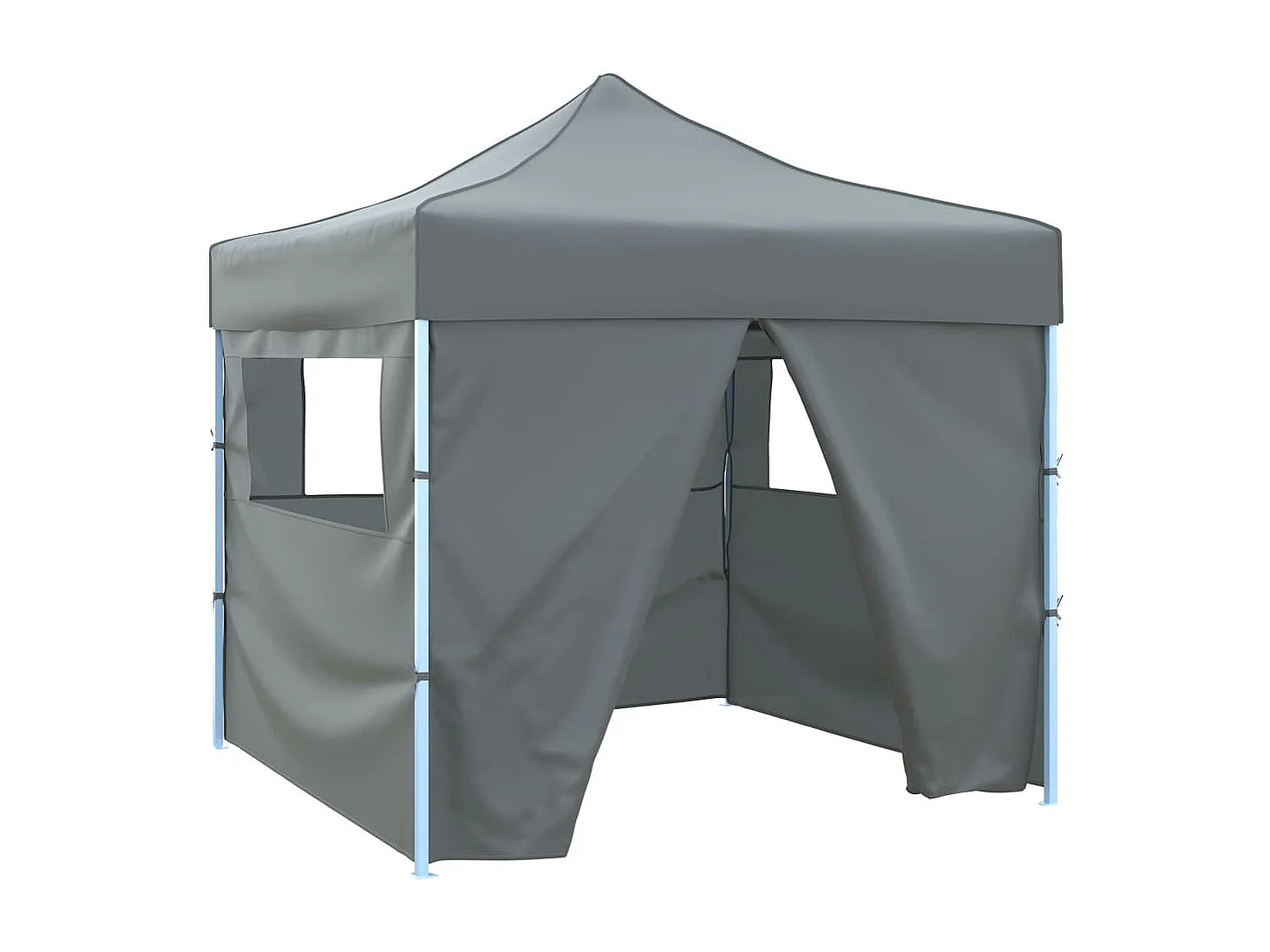 Tente de réception escamotable avec 4 parois 3x3 m Anthracite