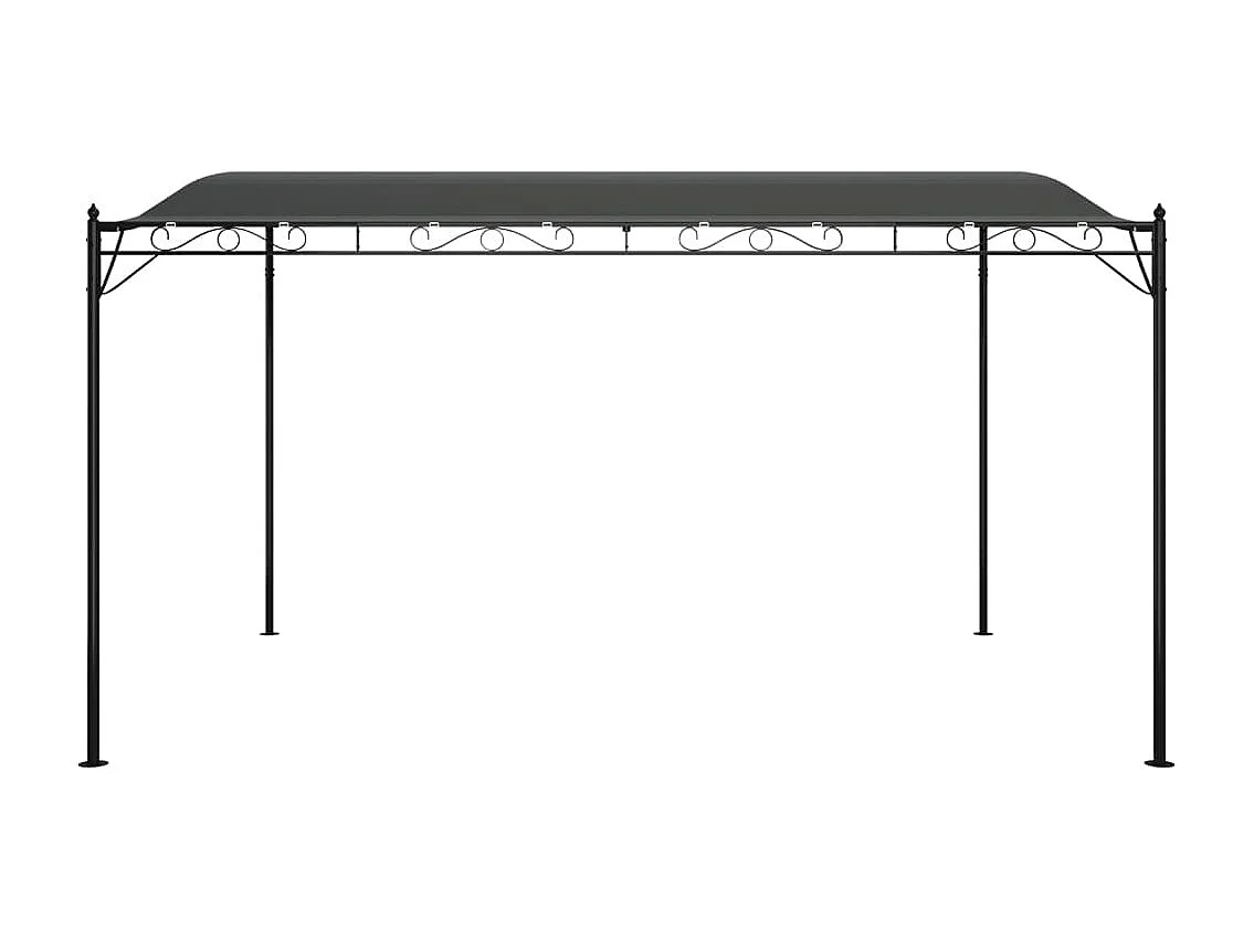 Auvent anthracite 4x3 m 180 g/m² tissu et acier