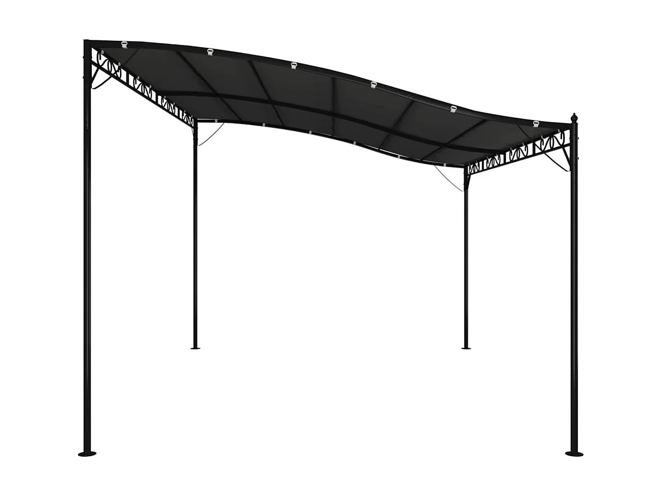 Auvent anthracite 4x3 m 180 g/m² tissu et acier