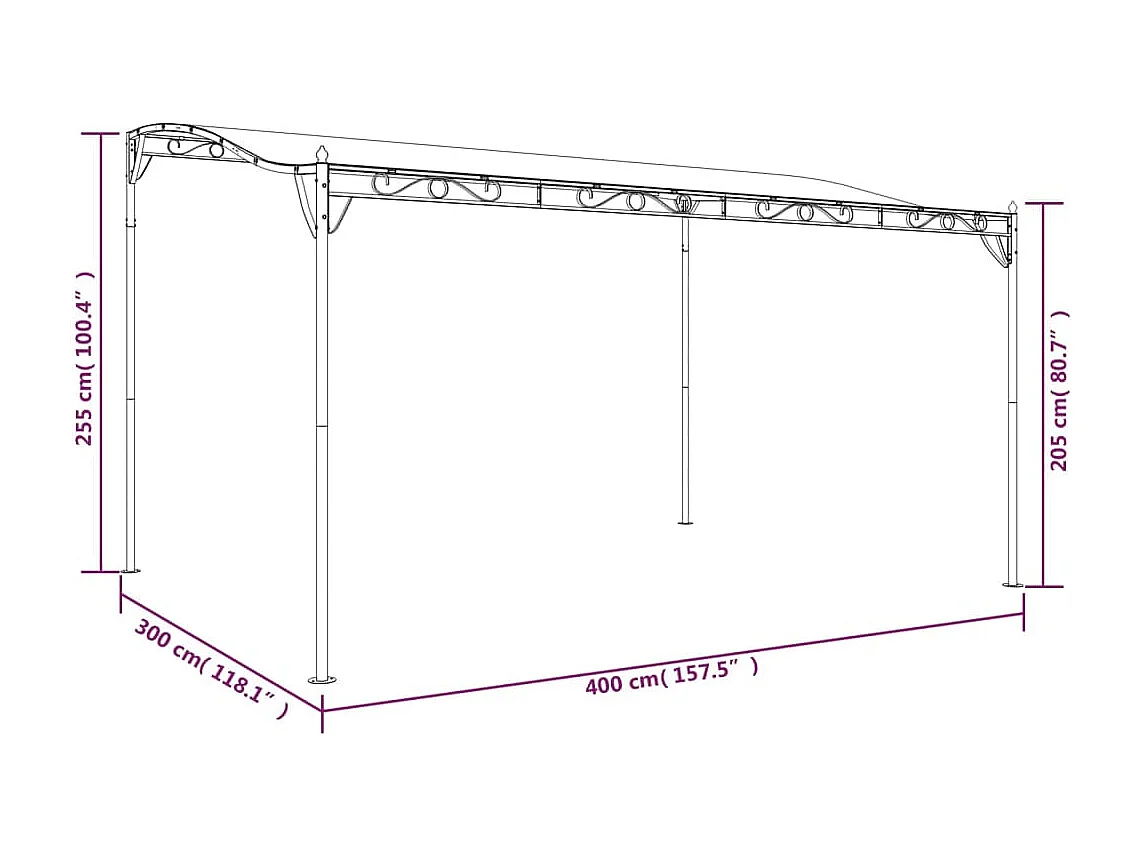 Tenda p/ festas c/ 10 paredes laterais em rede 3x12 m PEAD azul