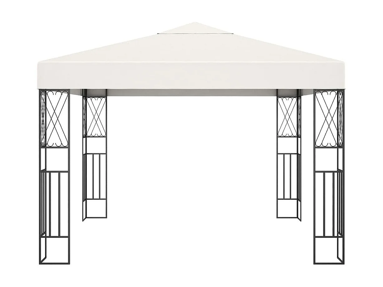 Tonnelle avec guirlande lumineuse à LED 3x3 m Crème Tissu