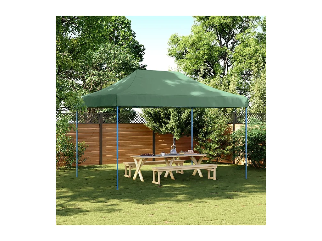 Tente de réception pliable escamotable vert 410x279x315 cm