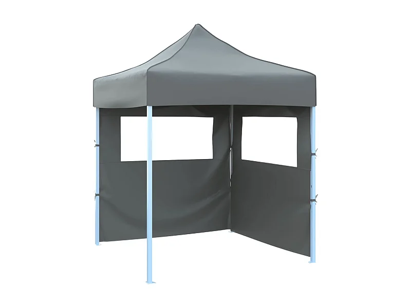 Tente de réception pliable avec 2 parois 2x2 m Acier Anthracite