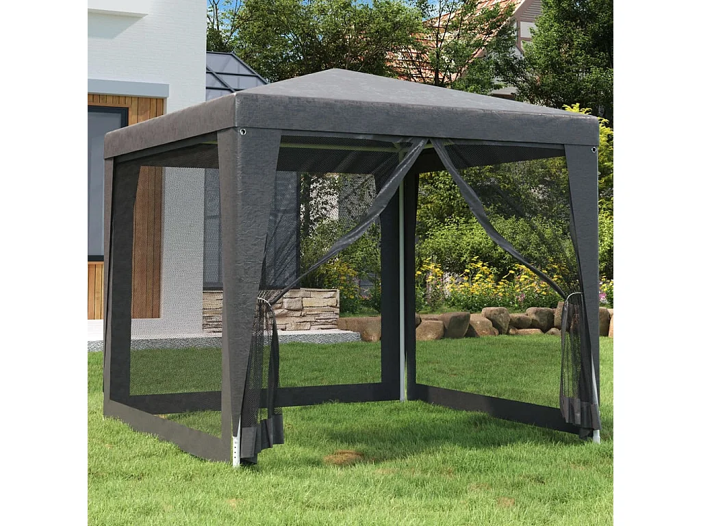 Tente de fête 4 parois latérales en maille Anthracite 2.5x2.5 m