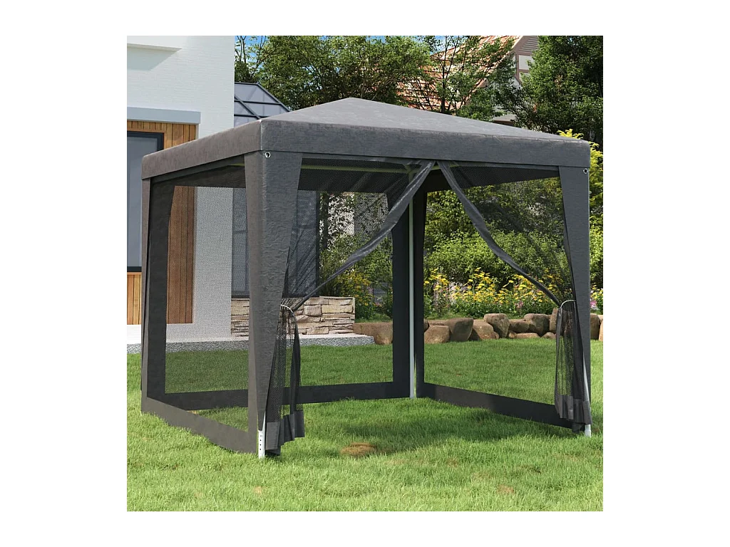 Tente de fête 4 parois latérales en maille Anthracite 2.5x2.5 m