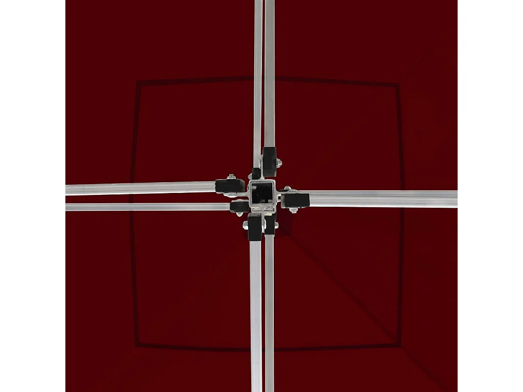 Gazebo Pieghevole in Alluminio con Pareti 3x3 m Rosso Vino