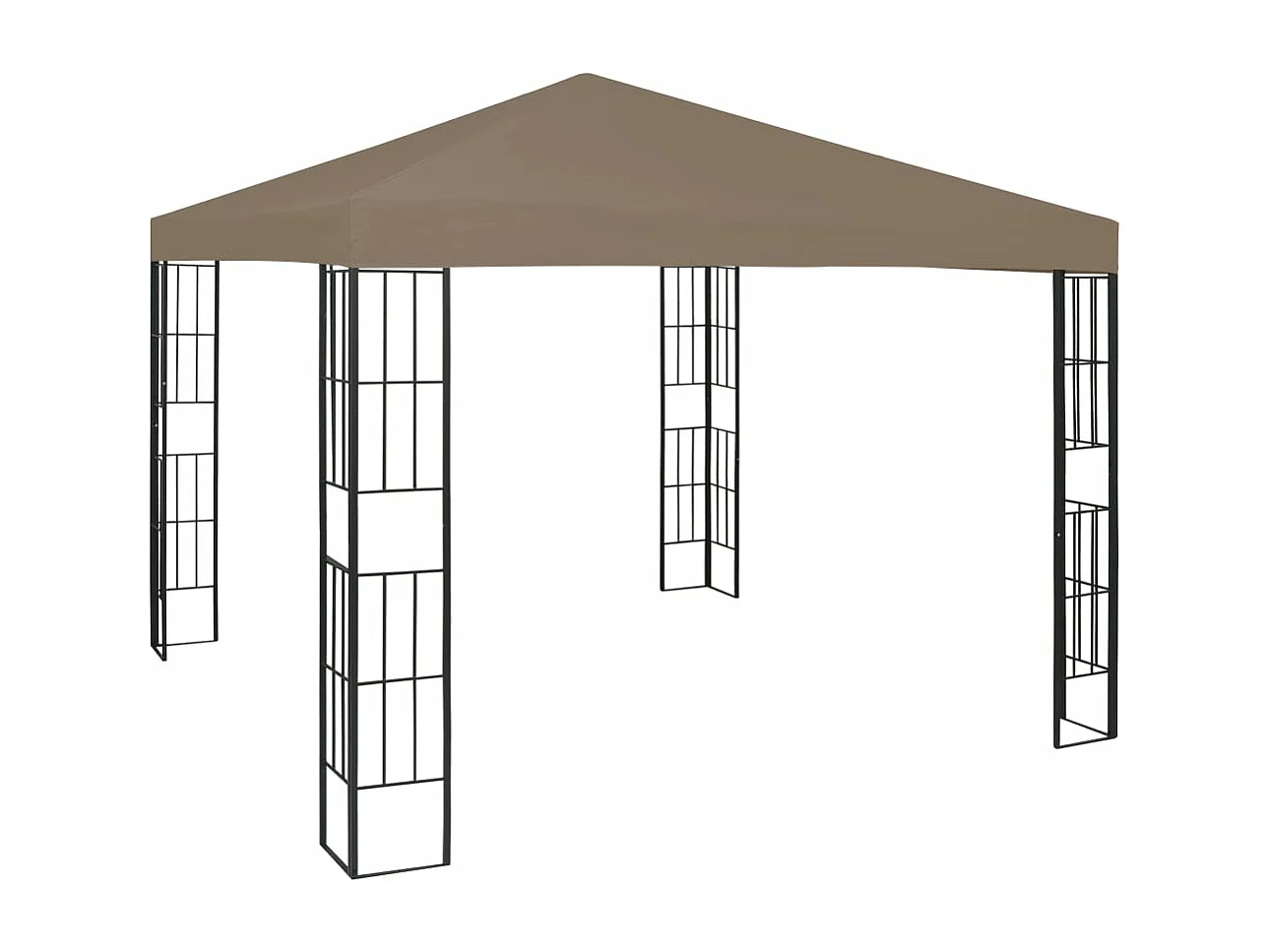 Gazebo 3x3 m cinzento-acastanhado