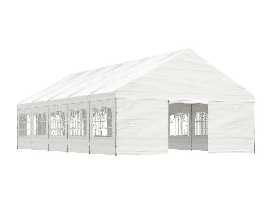 Gazebo com telhado 11,15x5,88x3,75 m polietileno branco