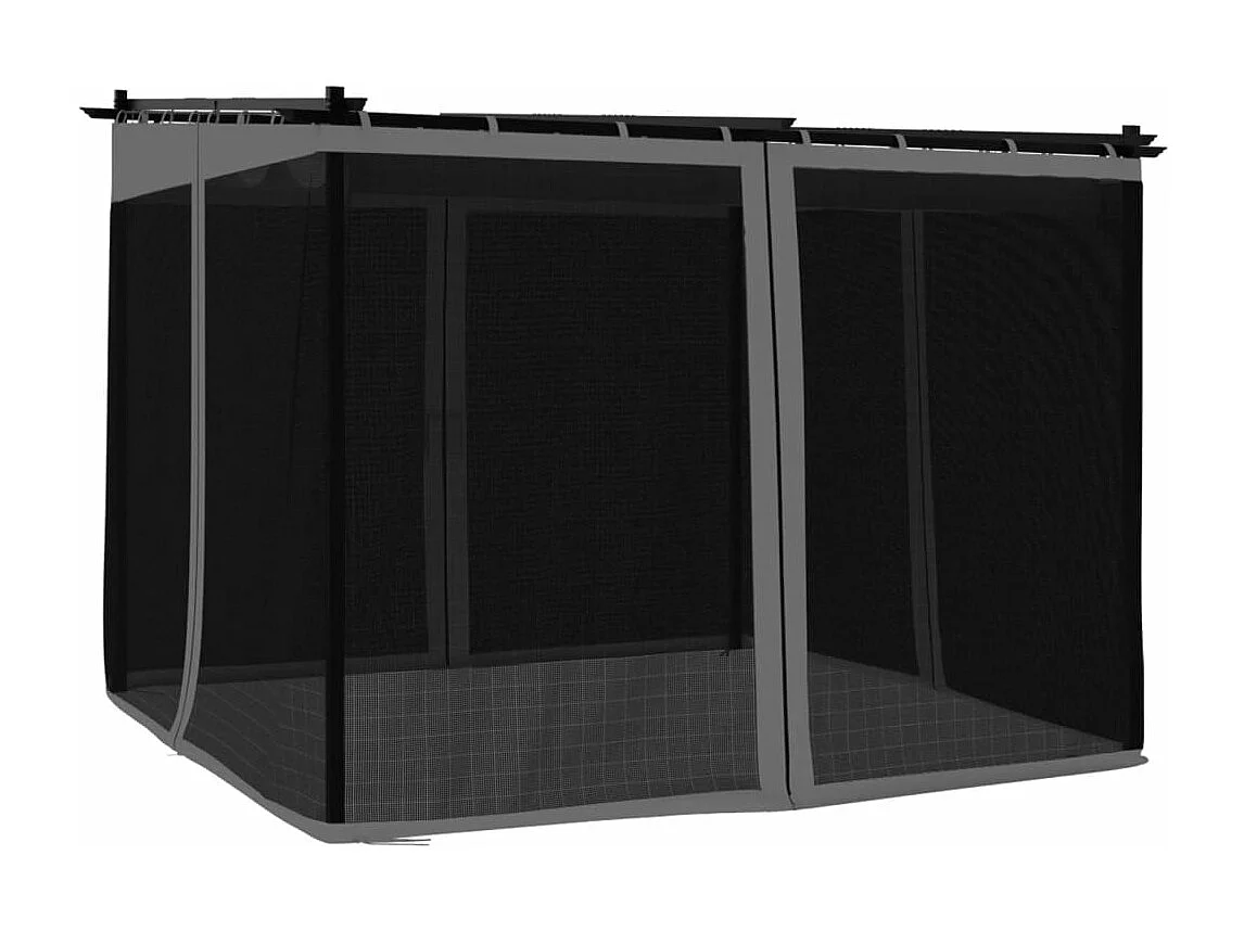 Tonnelle avec parois en filet anthracite 3x3 m acier