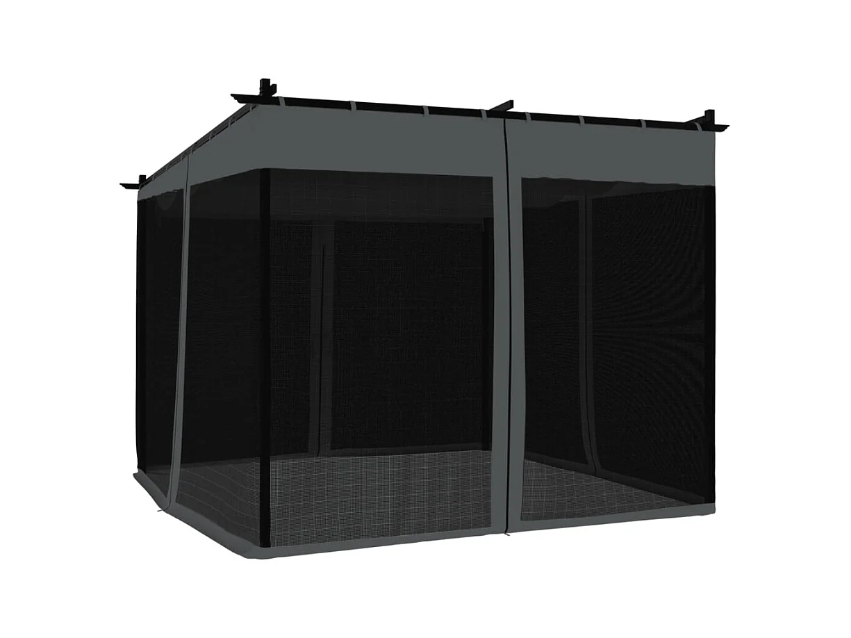 Tonnelle avec parois en filet anthracite 3x3 m acier