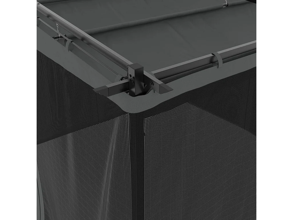 Tonnelle avec parois en filet anthracite 3x3 m acier