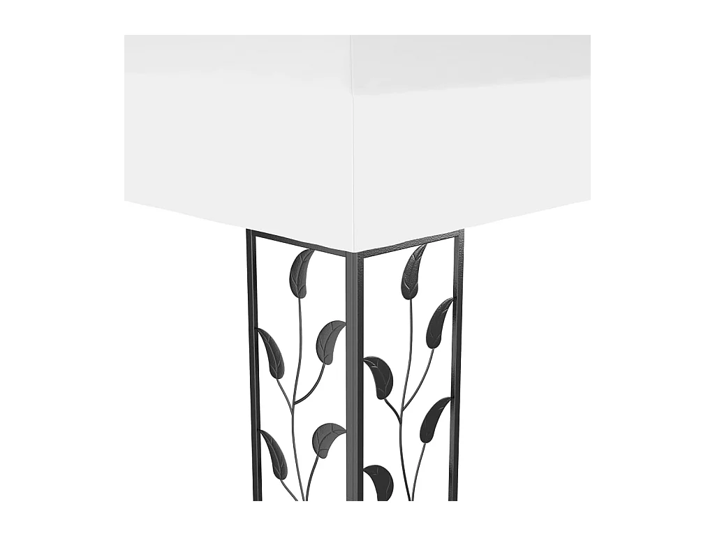Pavillon mit Doppeldach & LED-Lichterkette 3x4 m Weiß