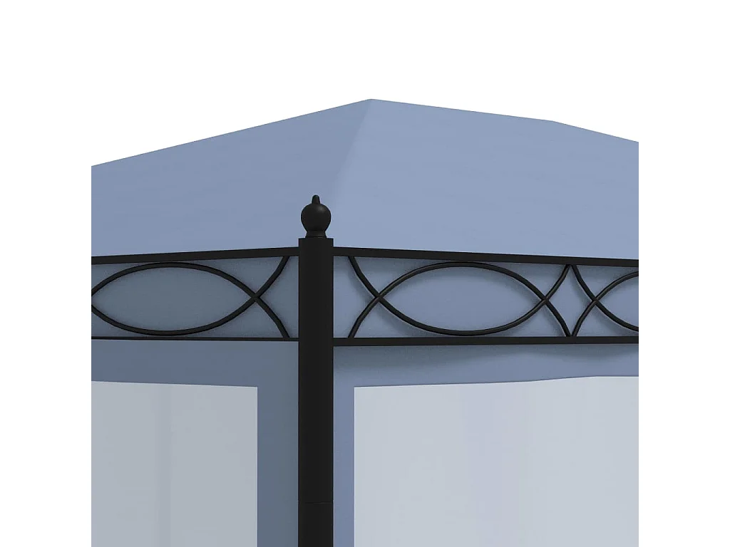 Pavillon mit Mückennetze 3x4 m Anthrazit Stahl