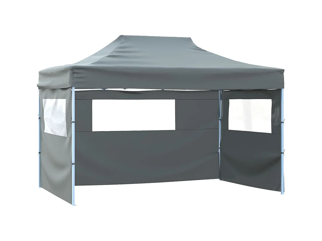 Tente pliable avec 3 parois 3 x 4,5 m Anthracite