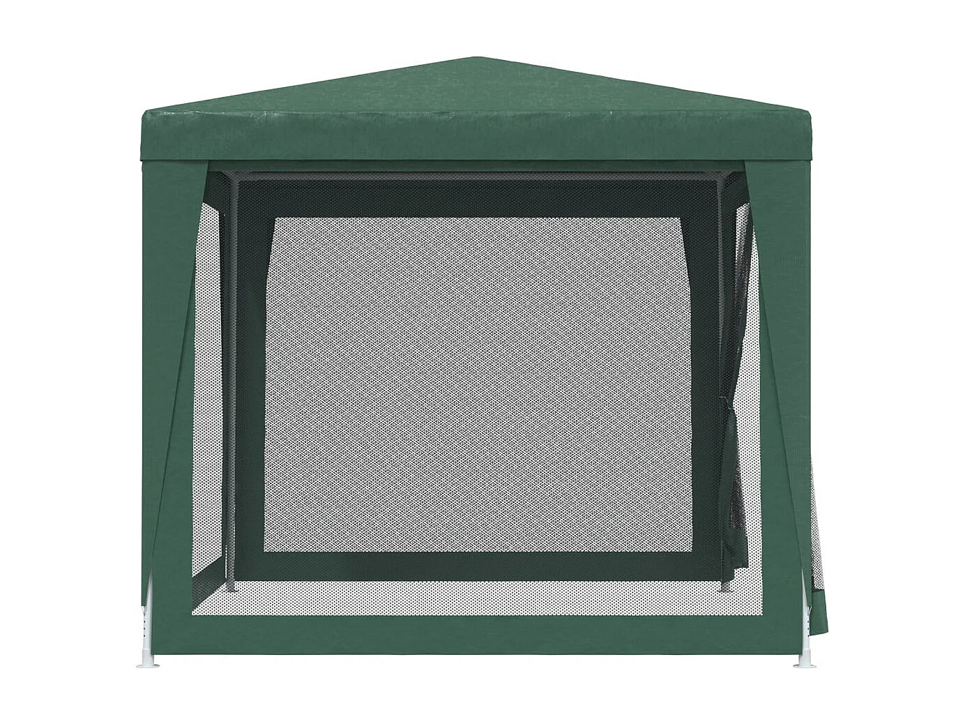 Carpa para fiestas con 4 paredes de malla HDPE verde 2,5x2,5 m