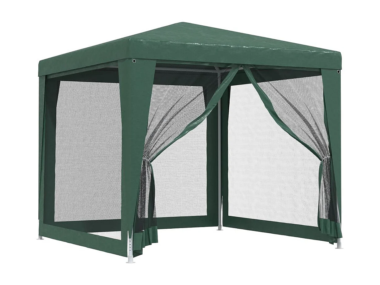 Tente de fête avec 4 parois latérales en maille Vert 2.5x2.5 m