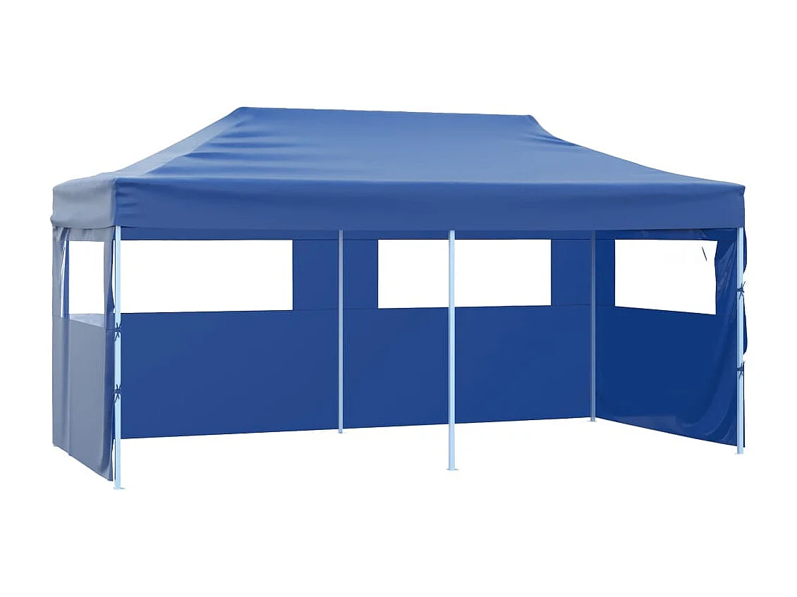 Carpa plegable profesional con 4 paredes acero azul 3x6 m