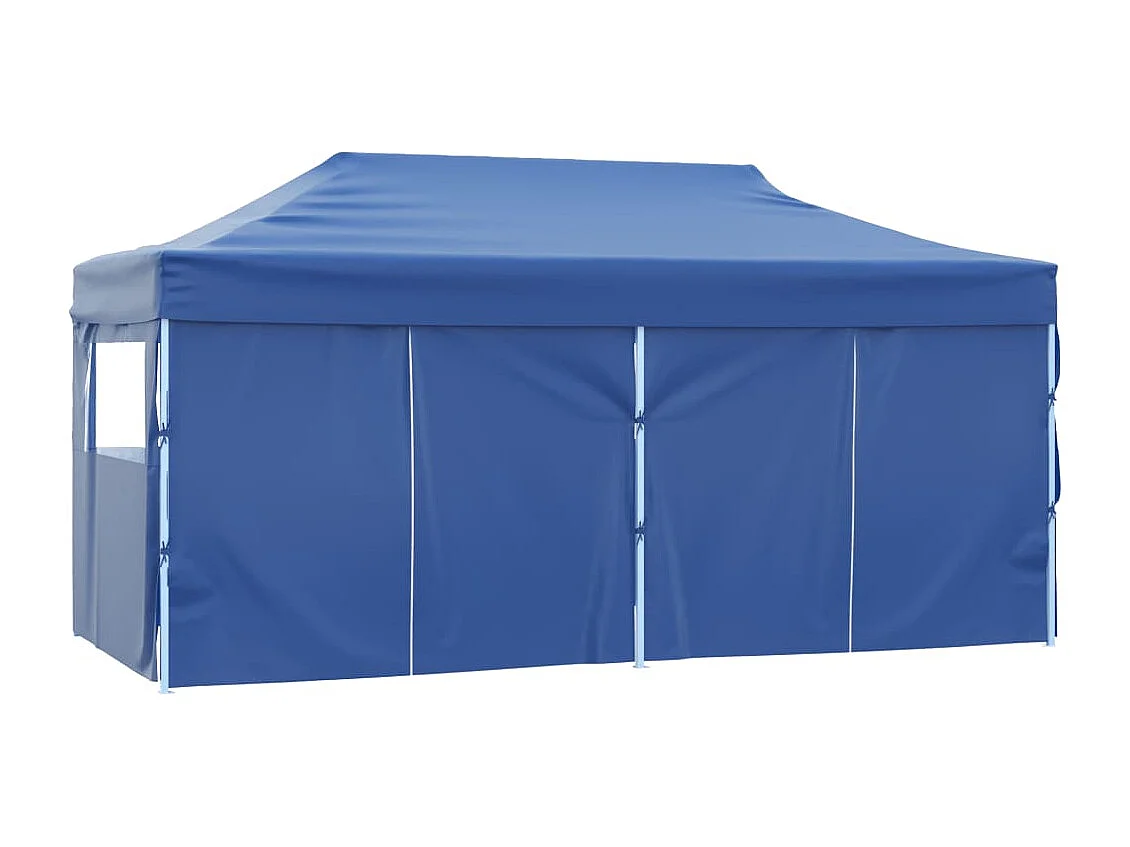 Carpa plegable profesional con 4 paredes acero azul 3x6 m