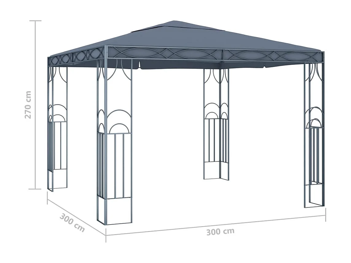 Tonnelle 300 x 300 cm Anthracite