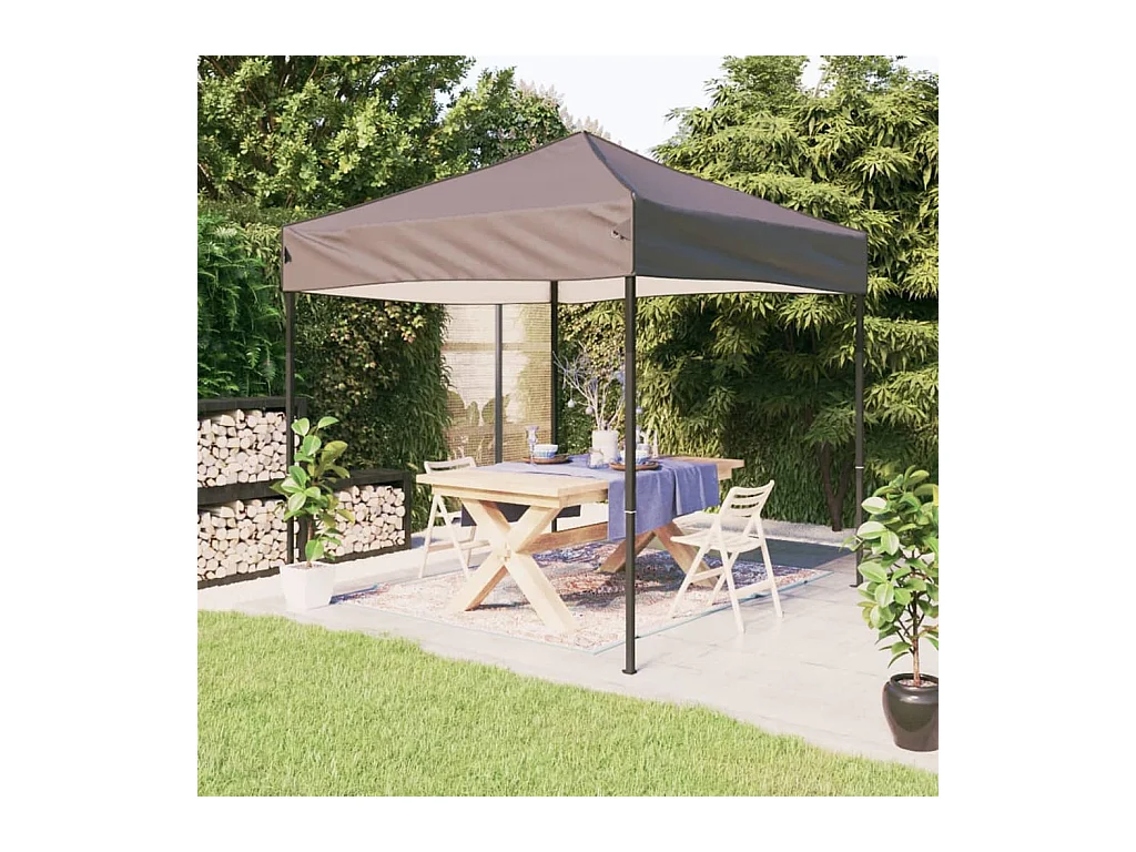 Carpa para fiestas plegable gris taupe 3x3 m