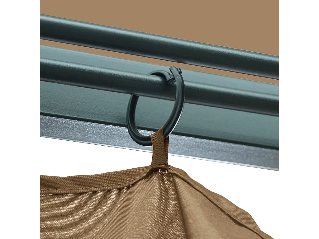 Tonnelle avec rideau 300x300 cm Taupe Aluminium