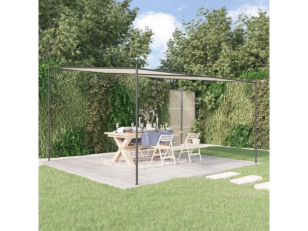 Belvédère blanc 4x4 m 180 g/m² tissu et acier