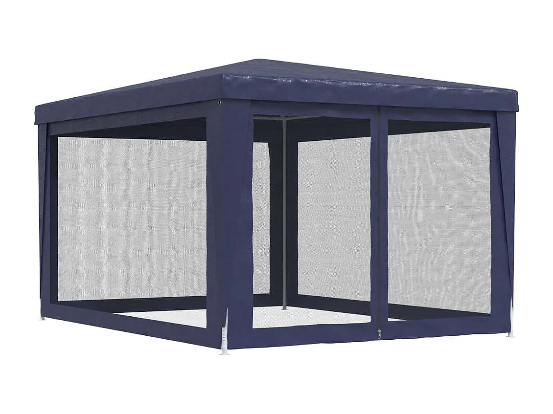 Tente de fête avec 4 parois latérales en maille Bleu 3x4 m PEHD