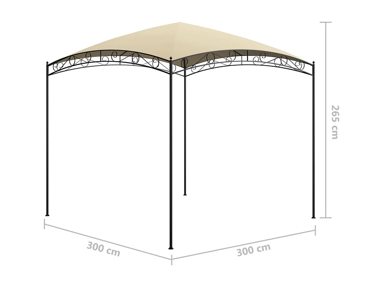 Belvédère 3x3x2,65 m Crème 180 g/m²