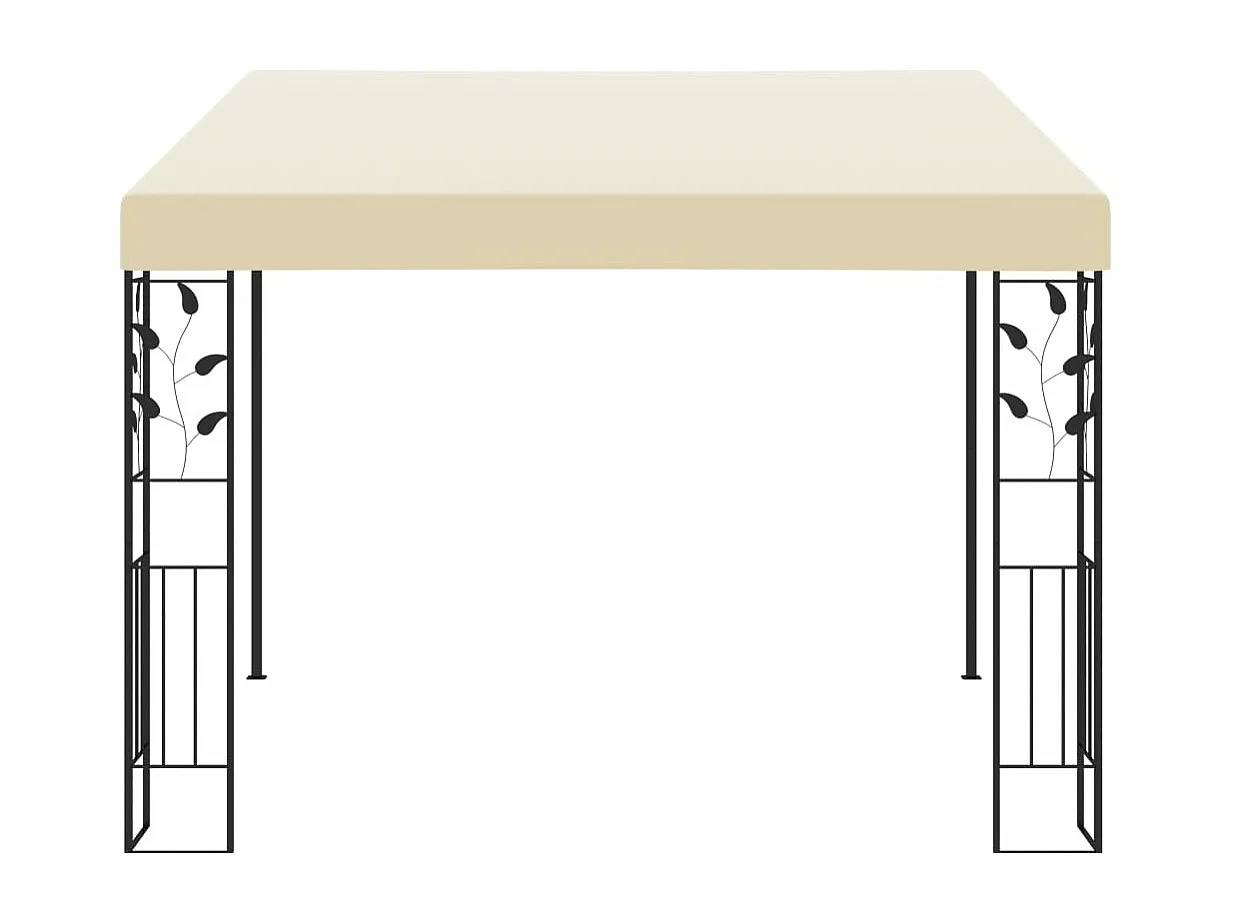 Belvédère à montage mural 3x3x2,5 m Crème