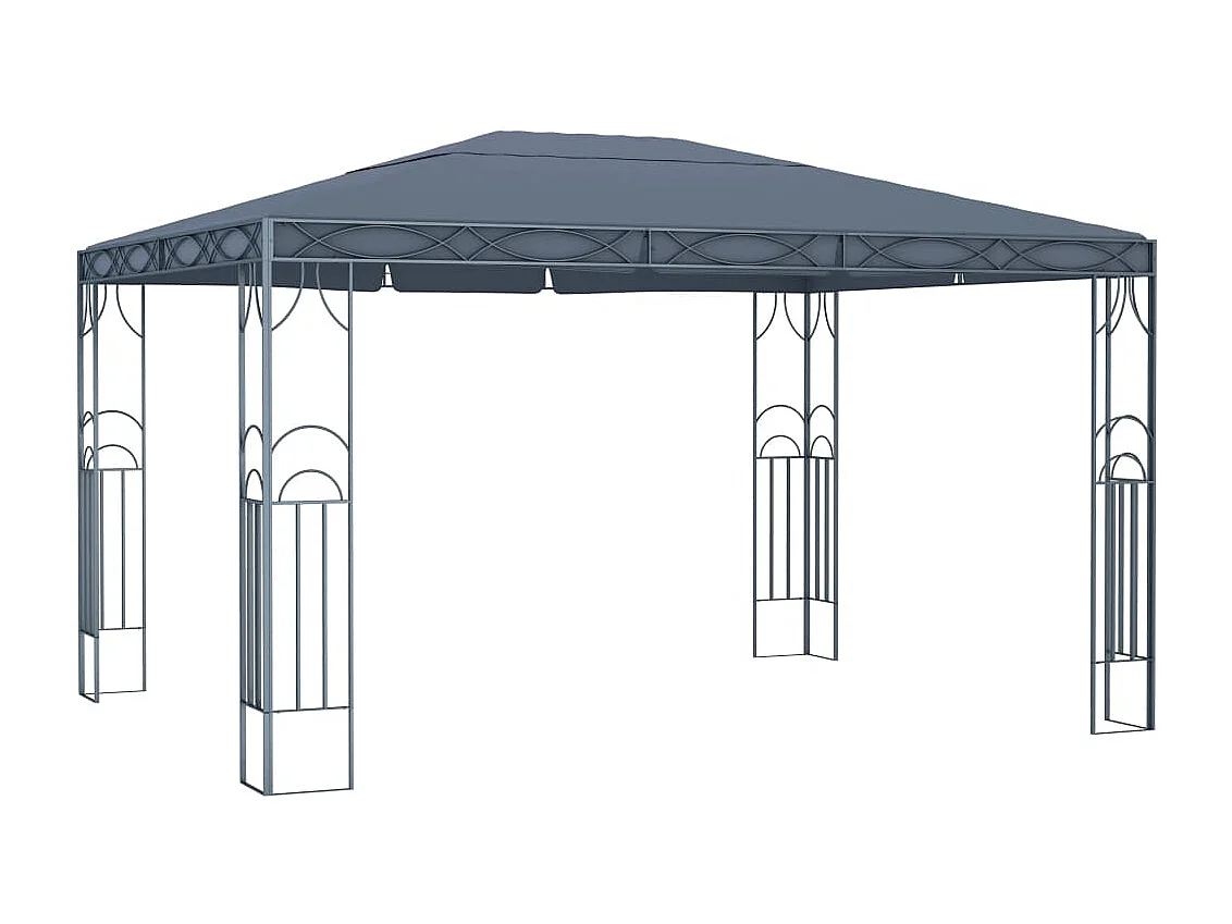 Tonnelle avec guirlande lumineuse à LED 400x300 cm Anthracite