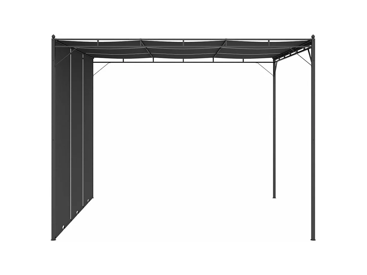 Belvédère de jardin avec rideau latéral 3x3x2,25 m Anthracite