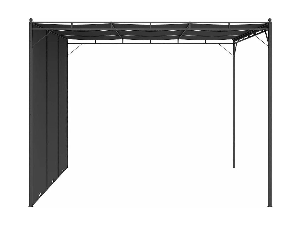 Belvédère de jardin avec rideau latéral 3x3x2,25 m Anthracite