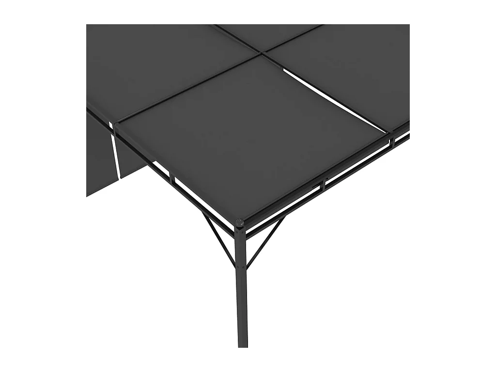 Belvédère de jardin avec rideau latéral 3x3x2,25 m Anthracite