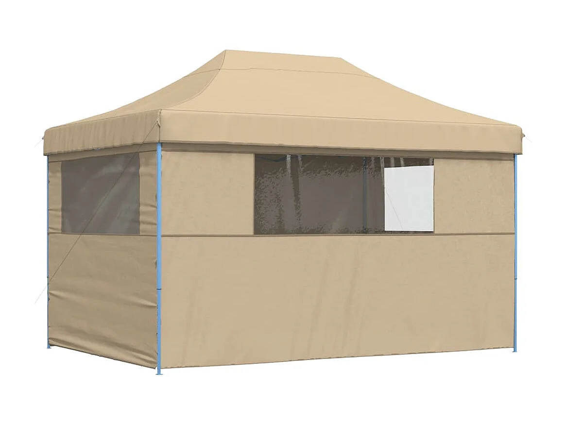 Tenda festas dobrável paredes laterais 3x3 m cinza-acastanhado