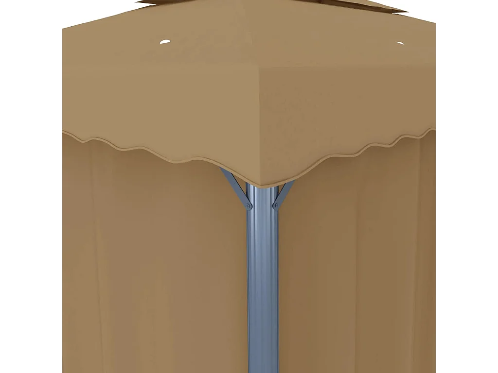 Tonnelle avec rideau 3x3 m Taupe Aluminium