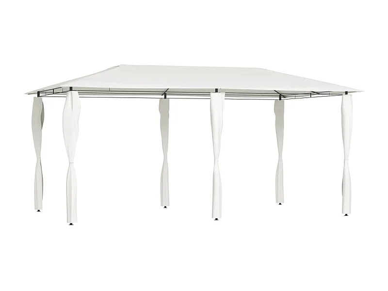 Gazebo 2,98x5,3x2,59 m com capas para postes 160 g/m² cor creme