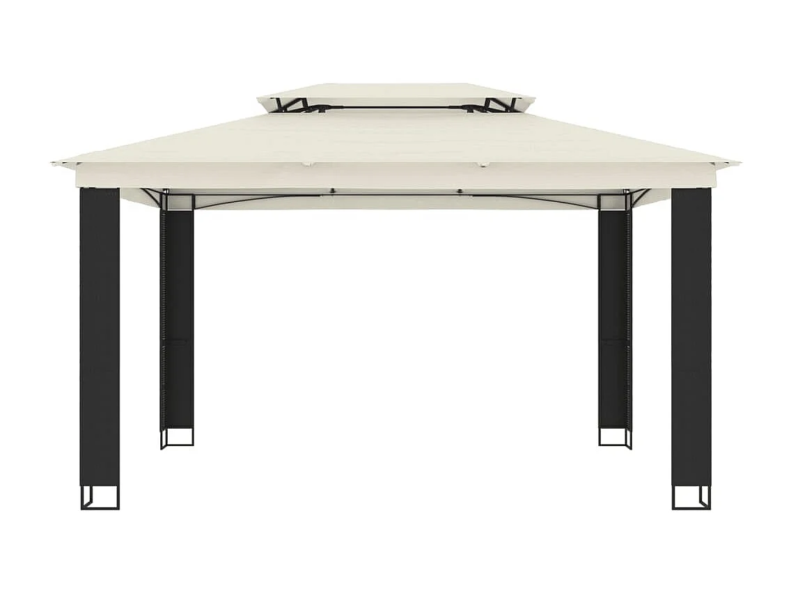 Tonnelle à double toit crème 3,94x2,96 m acier