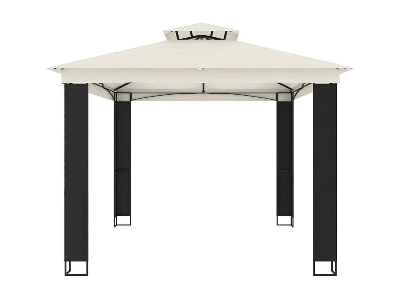 Tonnelle à double toit crème 3,94x2,96 m acier