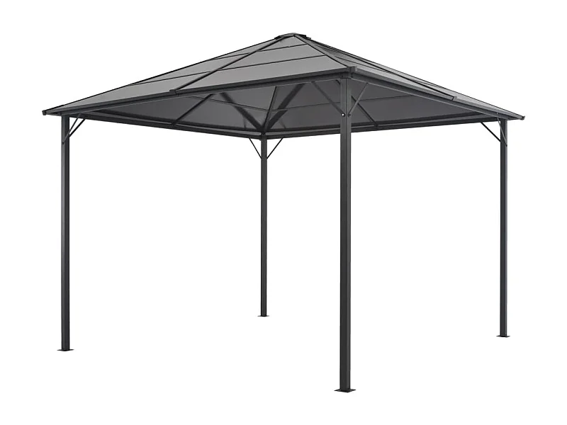 Tonnelle avec toit Aluminium 3x3 m Anthracite