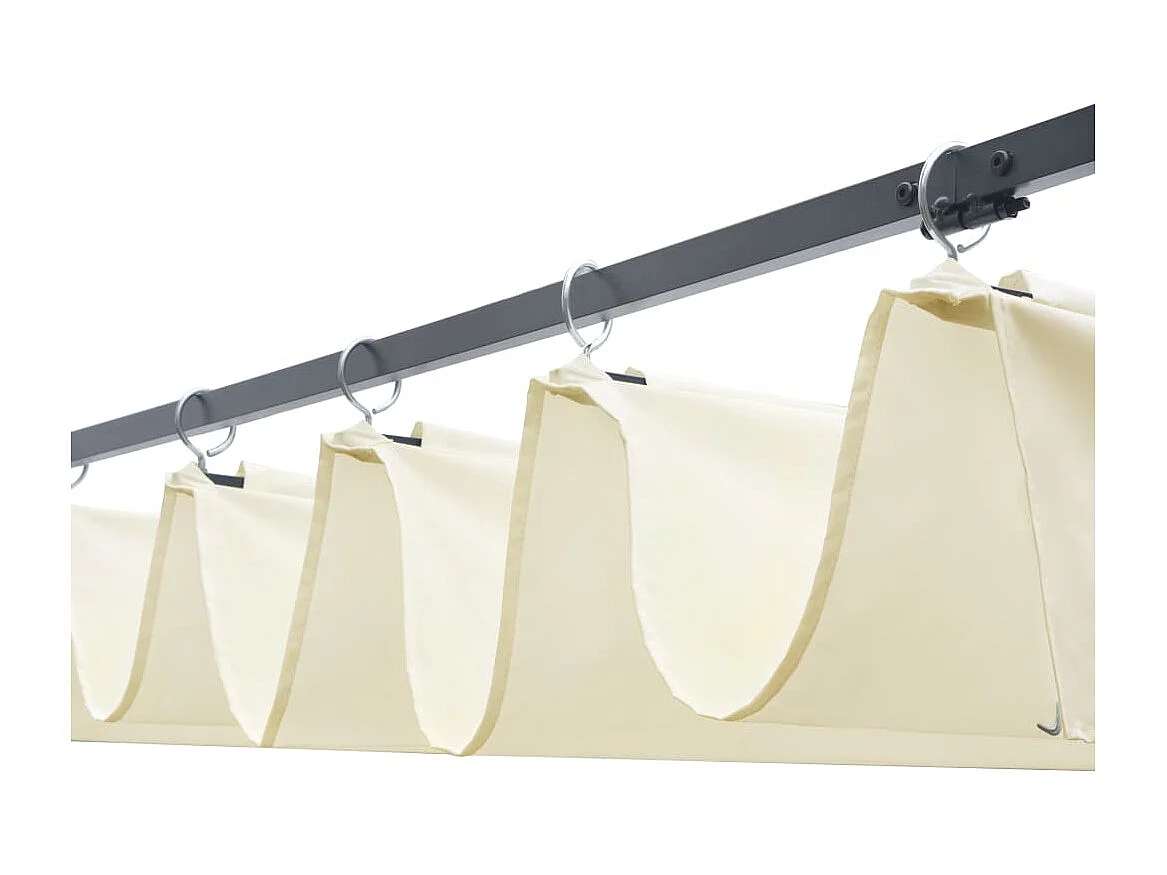 Tonnelle avec toit Résine tressée 300x300x200cm Marron et crème