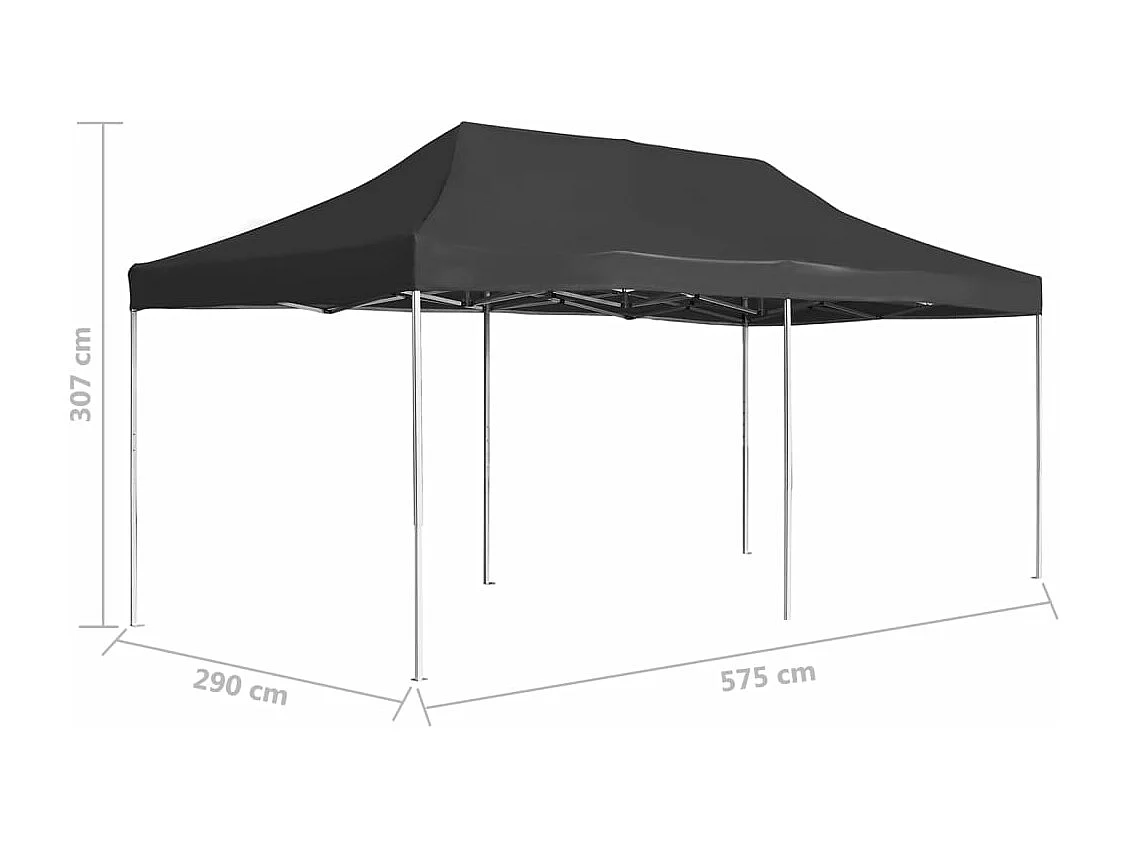Tente de réception pliable Aluminium 6 x 3 m Anthracite
