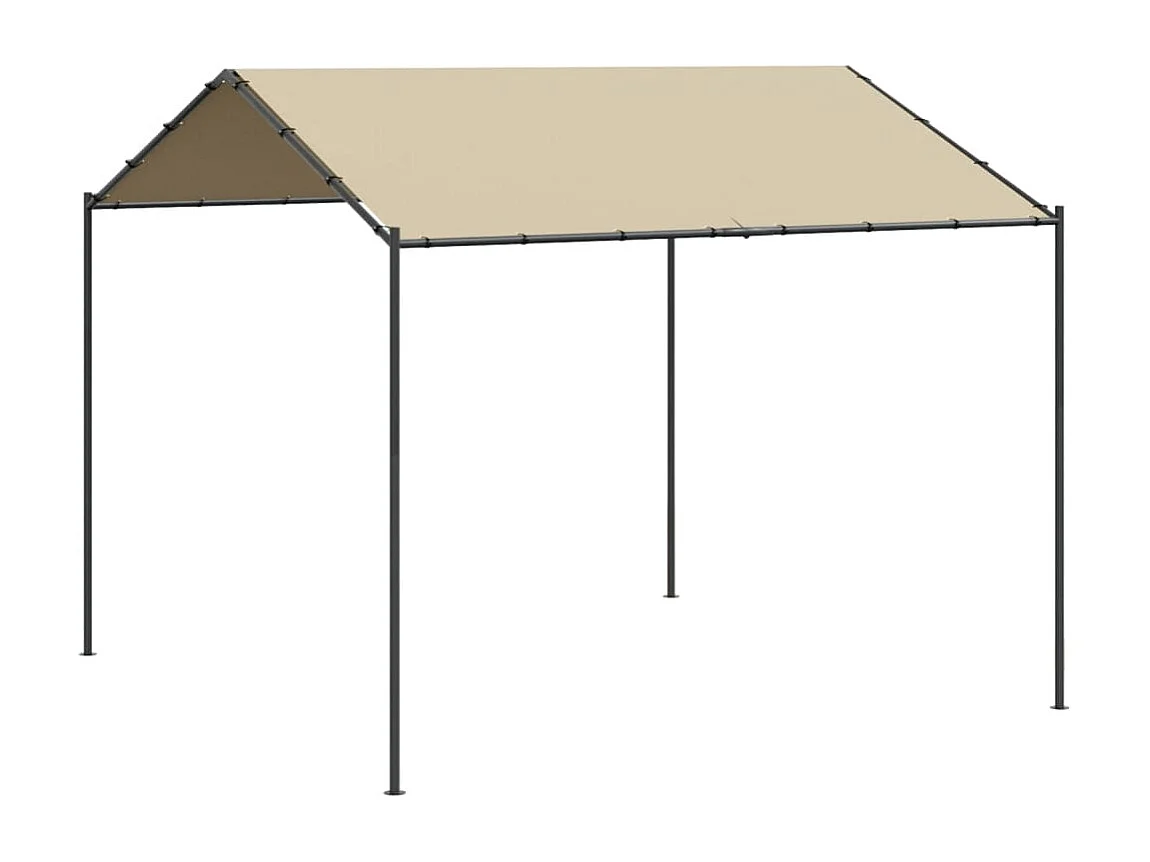 Gartenpavillon Beige 4x4 m Stahl und Stoff