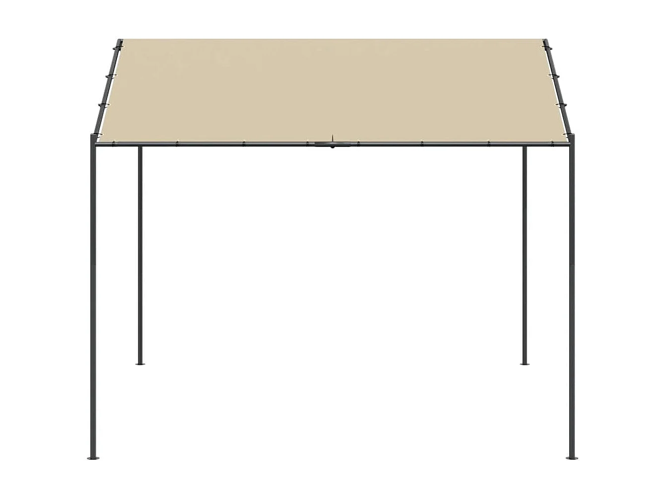 Gartenpavillon Beige 4x4 m Stahl und Stoff